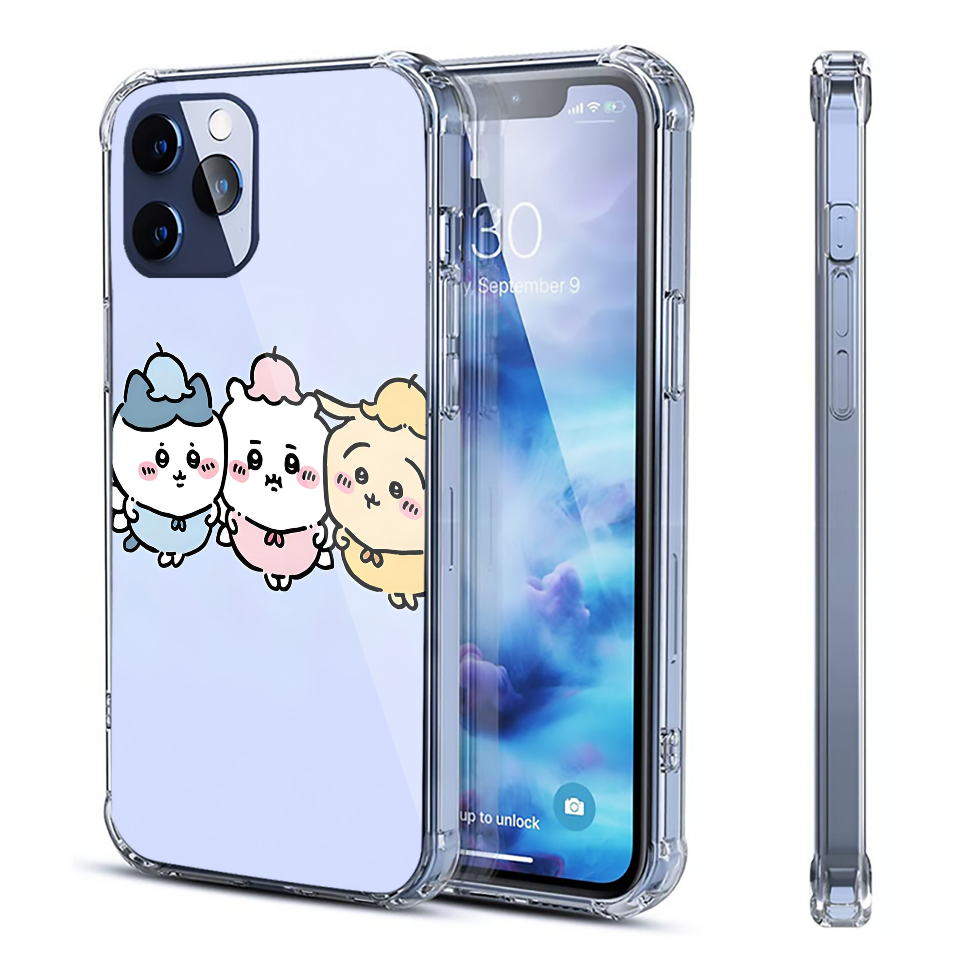 （画像用） ちいかわ Chii-kawa 【iPhone 12シリーズ対応】透明スマホケース（クリアソフトケース）